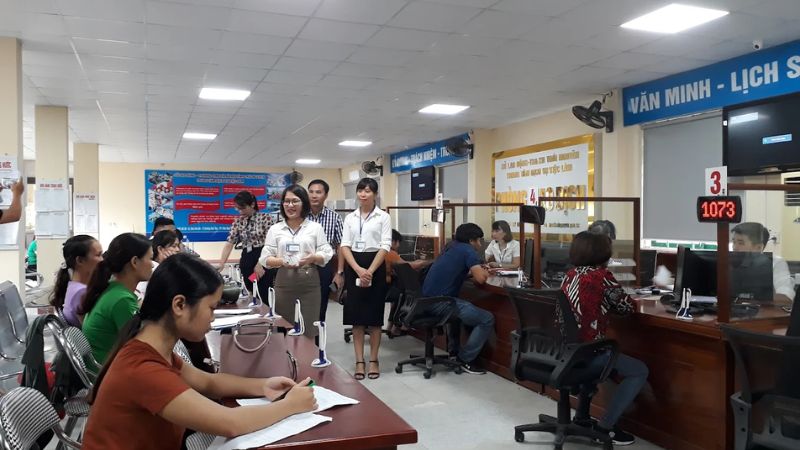 Văn phòng tiếp người lao động tại Trụ sở chính TTDVVL Thái Nguyên