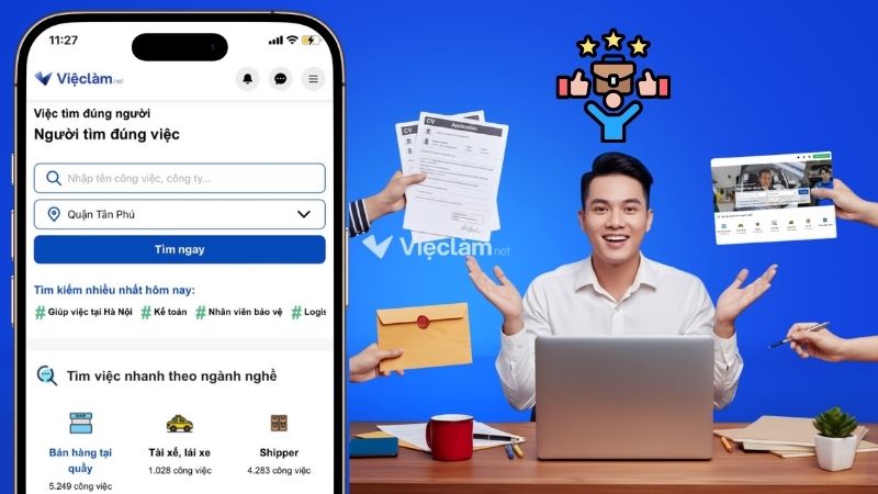 Tìm việc làm uy tín, dễ dàng trên Vieclam.net