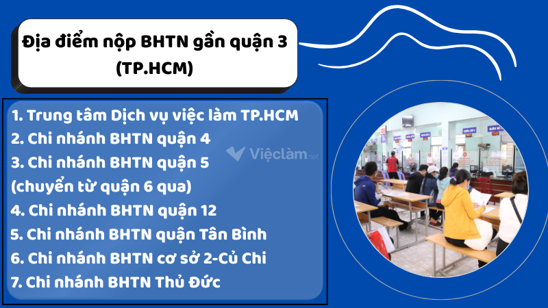 Các địa điểm nộp bảo hiểm thất nghiệp cho người lao động tại quận 3 TP.HCM
