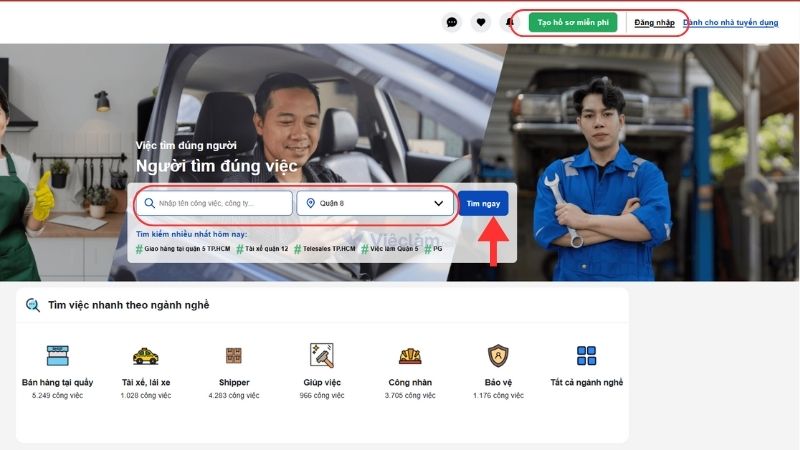 Địa điểm nộp hồ sơ bảo hiểm thất nghiệp tại Quận 8, TP HCM Tìm việc tại Vieclam.net với thao tác cực kỳ đơn giản và nhanh chóng
