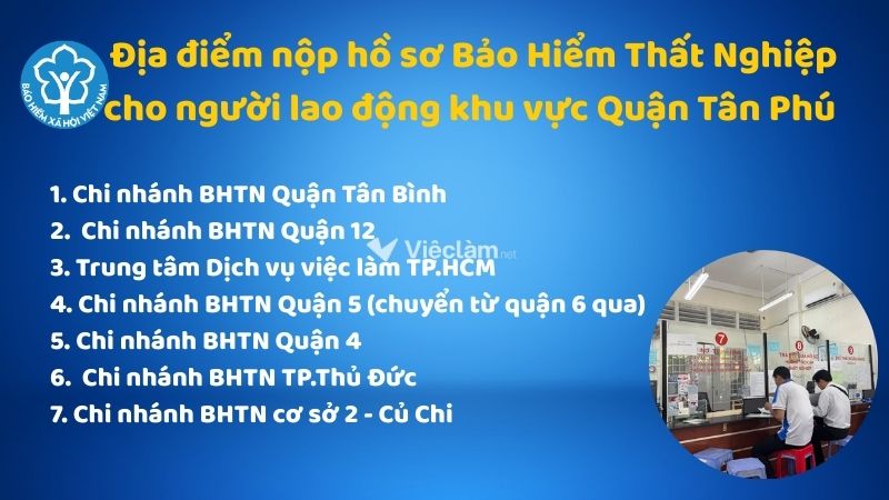  Địa điểm nộp hồ sơ Bảo Hiểm Thất Nghiệp cho người lao động khu vực Quận Tân Phú