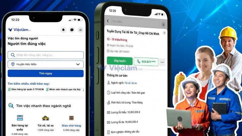Tìm việc làm tại Hóc Môn uy tín, dễ dàng và miễn phí trên Vieclam.net