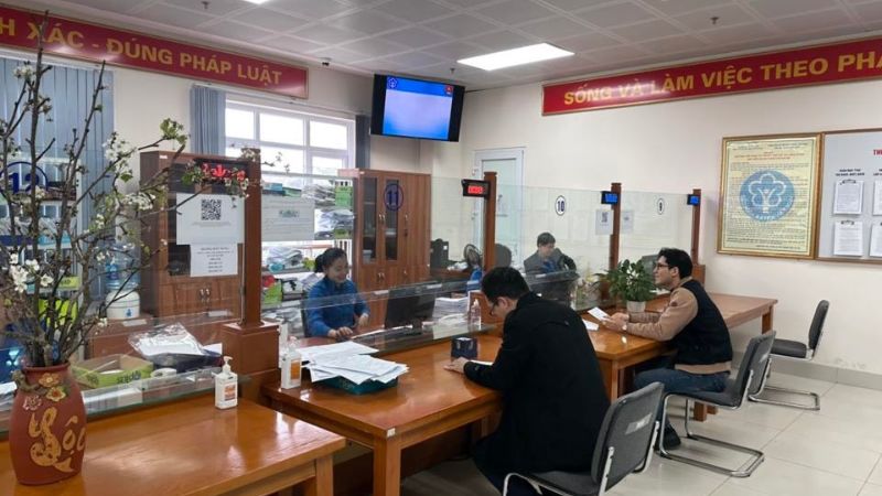 Văn phòng BHXH huyện Phúc Thọ (nguồn: Báo Hà Nội Mới)