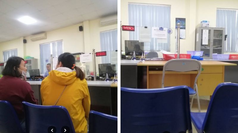 Người dân chờ thực hiện thủ tục tại BHXH huyện Mê Linh (Nguồn: Google Maps)