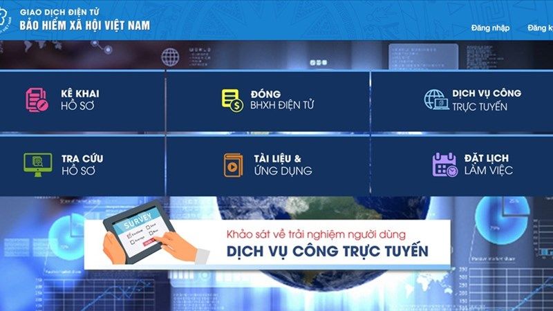 Giao diện cổng BHXH Việt Nam (Nguồn: BHXH Việt Nam)