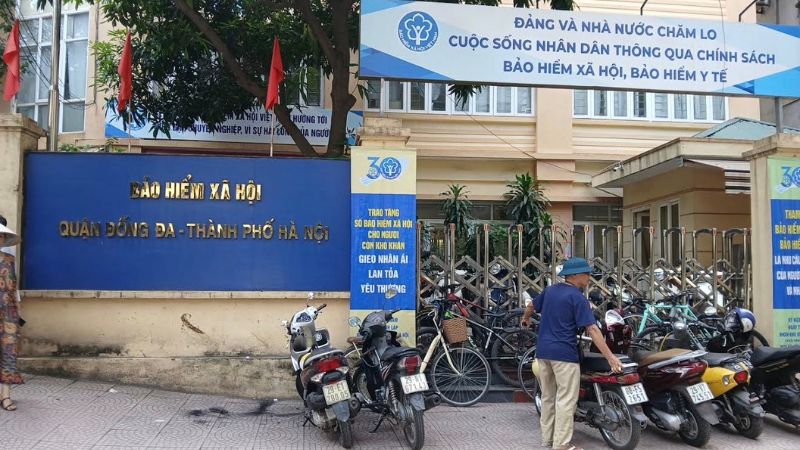 Cổng chính cơ quan Bảo hiểm xã hội quận Đống Đa