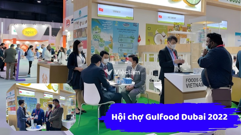 KA Executive Vinamilk đang tư vấn, làm việc với nhóm khách hàng quốc tế tại Gulfood Dubai 2022