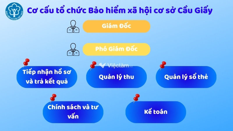 Bảo hiểm xã hội quận Cầu Giấy: Địa chỉ và thông tin liên hệ Sơ đồ cơ cấu tổ chức Bảo hiểm xã hội quận Cầu Giấy
