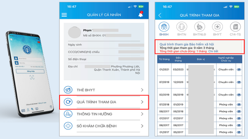 Tra cứu quá trình tham gia BHXH trên ứng dụng VssID (Nguồn: Báo Đà Nẵng)