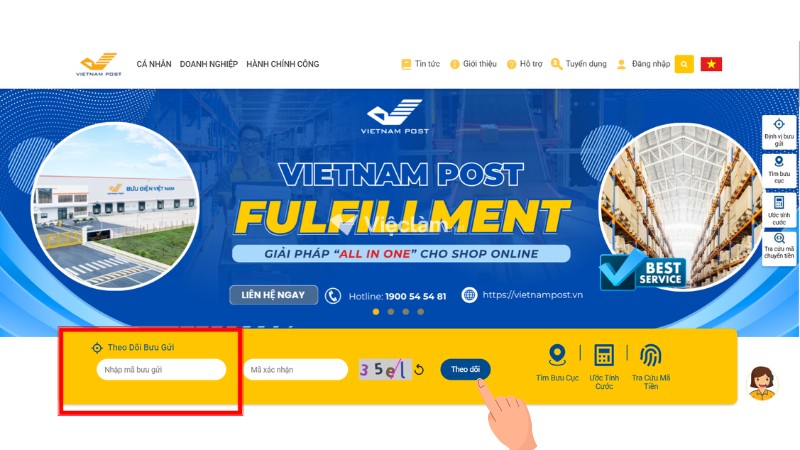Người dân cần lưu lại mã vận đơn để tra cứu trạng thái hồ sơ đã gưi trên Vietnam Post