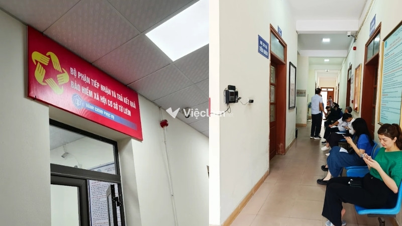 Bảo hiểm xã hội quận Nam Từ Liêm: Địa chỉ và thông tin liên hệ Người dân đang xếp hàng tại Phòng tiếp nhận hồ sơ và trả kết quả BHXH cơ sở Từ Liêm