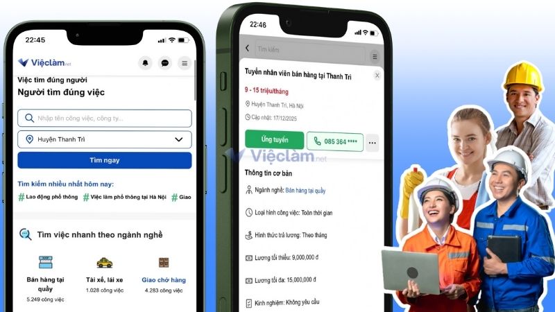 Tìm việc làm huyện Thanh Trì nhanh chóng, dễ dàng trên Vieclam.net