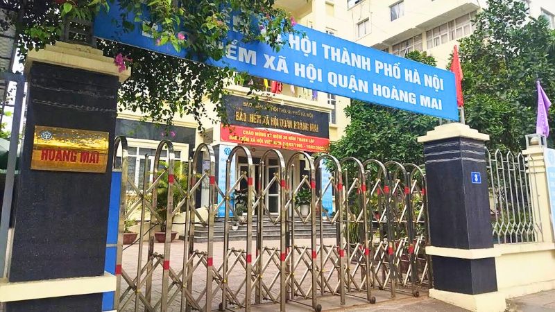 Cổng chính cơ quan BHXH quận Hoàng Mai