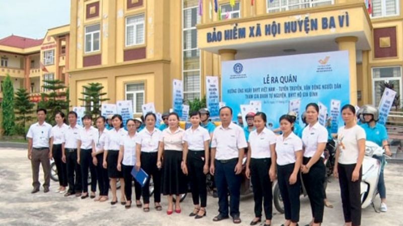 Hoạt động tuyên truyền tại Bảo hiểm Xã hội huyện Ba Vì. 