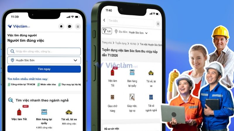 Tìm việc làm tại huyện Sóc Sơn uy tín, chính chủ trên Vieclam.net