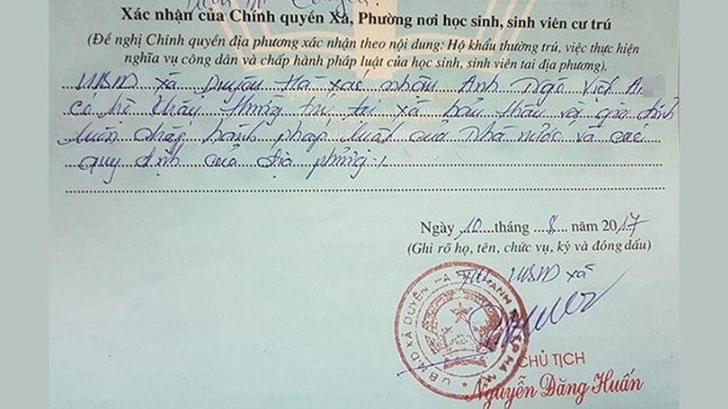 Xác thực của Chính quyền trên Sơ yếu lý lịch