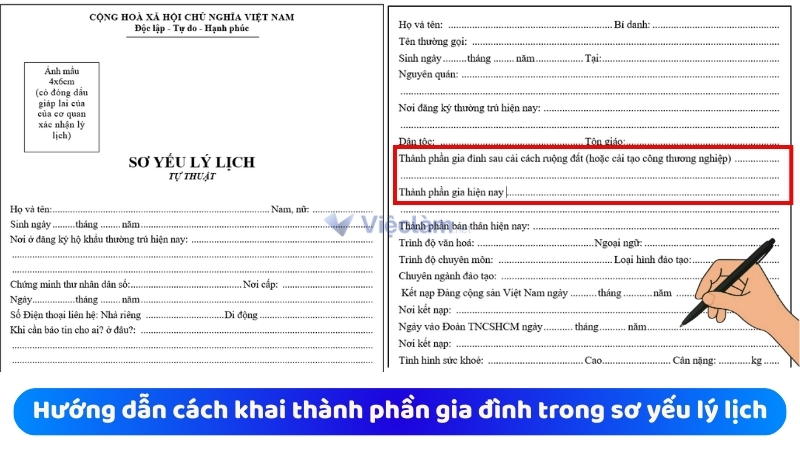 Hướng dẫn cách khai mục Thành phần gia đình đúng chuẩn trong Sơ yếu lý lịch