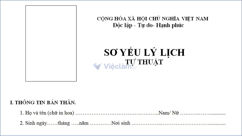 Sơ yếu lý lịch tự thuật
