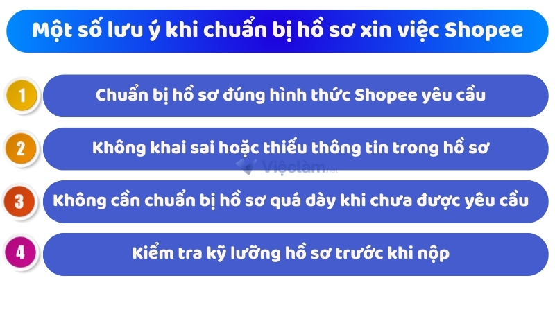 Một số lưu ý khi chuẩn bị hồ sơ xin việc Shopee