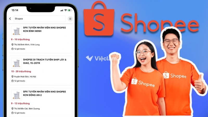 Tìm việc làm Shopee uy tín tại Vieclam.net