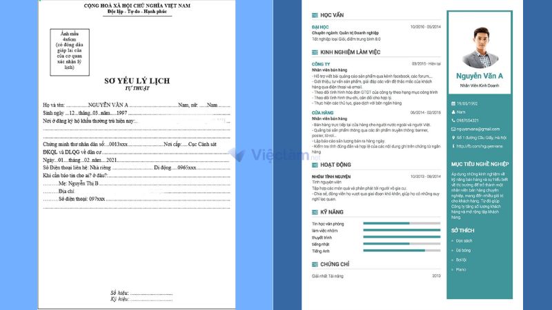 So sánh sự khác nhau giữa Sơ yếu lý lịch và CV