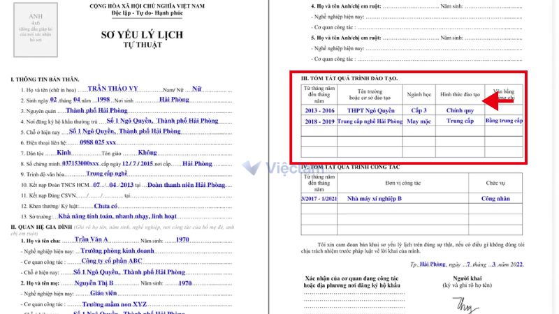 Cách ghi mục hình thức đào tạo trong sơ yếu lý lịch chuẩn Hướng dẫn cách ghi mục hình thức đào tạo trong sơ yếu lý lịch