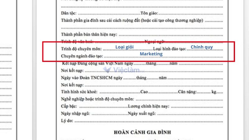 Cách ghi mục hình thức đào tạo trong sơ yếu lý lịch chuẩn Cách ghi "Hình thức đào tạo" nằm trong mục "Trình độ chuyên môn"