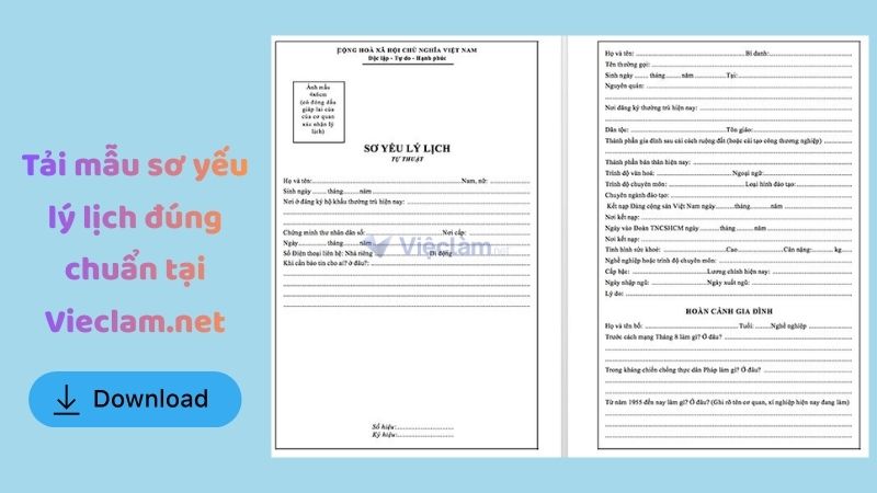 Cách ghi mục hình thức đào tạo trong sơ yếu lý lịch chuẩn Tải mẫu sơ yếu lý lịch đúng chuẩn tại Vieclam.net