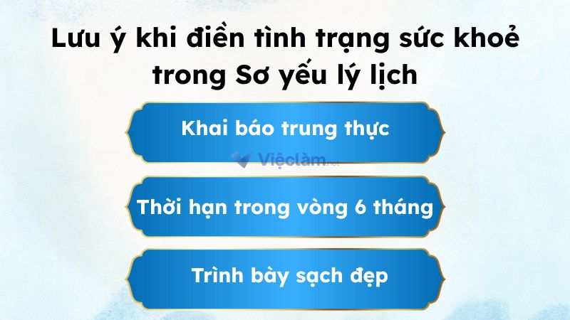 Cách ghi tình trạng sức khỏe trong sơ yếu lý lịch Lưu ý khi điền tình trạng sức khoẻ trong Sơ yếu lý lịch