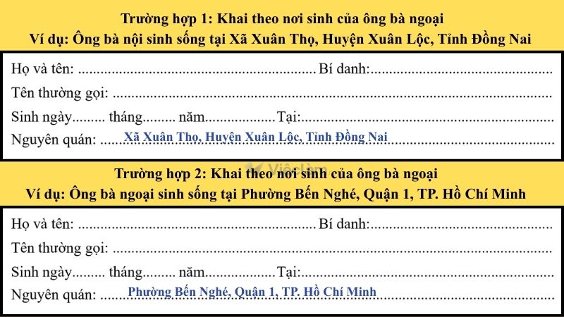 Nguyên quán trong sơ yếu lý lịch là gì? Hướng dẫn cách viết chi tiết Cách khai nguyên quán theo nguồn gốc ông bà