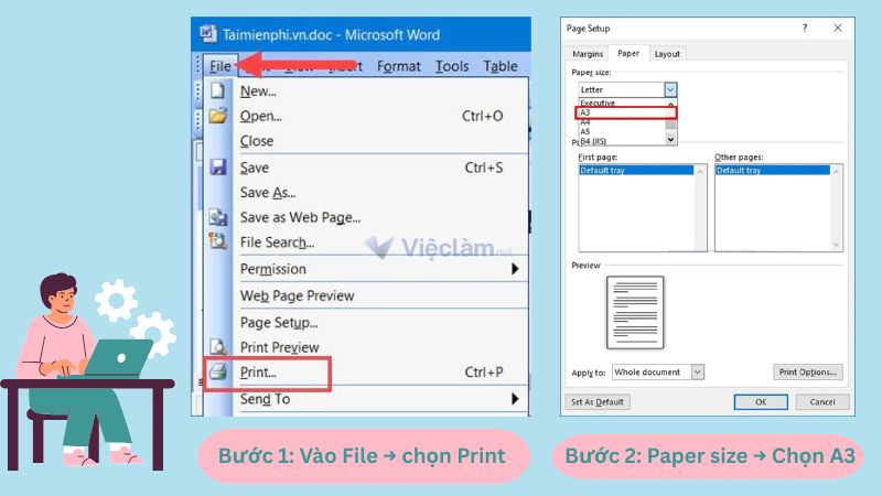 Hướng dẫn cách in sơ yếu lý lịch A3