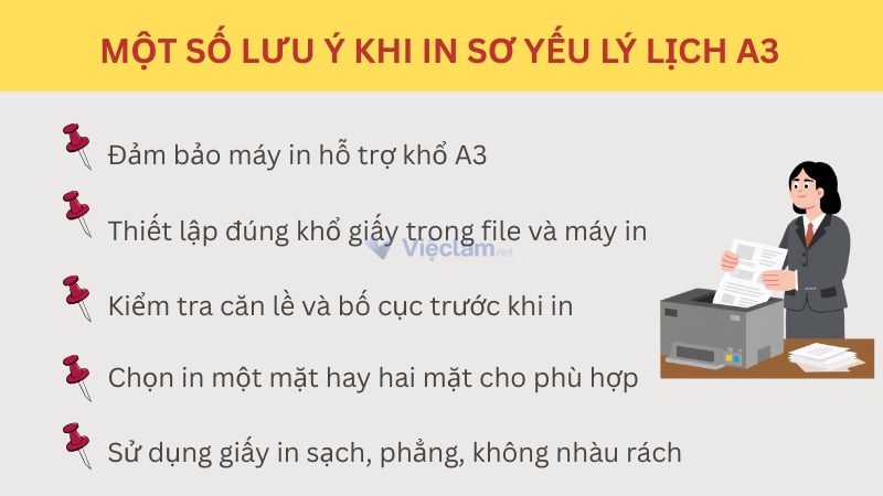 Một số lưu ý khi in sơ yếu lý lịch A3