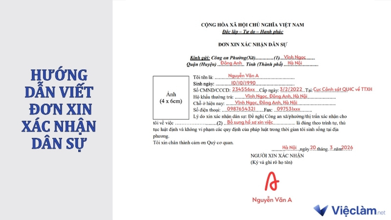 Hướng dẫn viết đơn xin xác nhận dân sự bổ sung hồ sơ xin việc tài xế lái xe