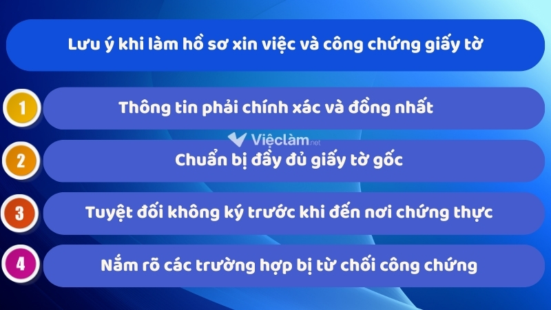 Lưu ý khi làm hồ sơ xin việc và công chứng giấy tờ