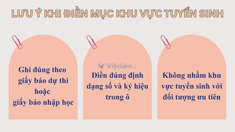Một số lưu ý khi điền mục khu vực tuyển sinh trong sơ yếu lý lịch