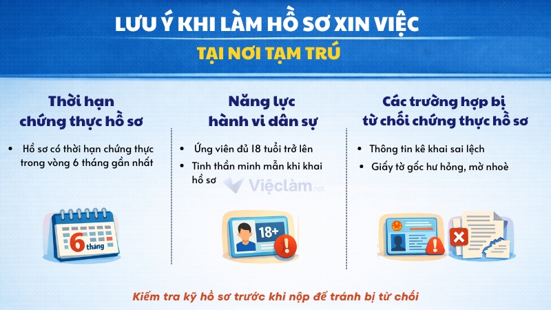 Lưu ý khi làm hồ sơ xin việc tại nơi tạm trú