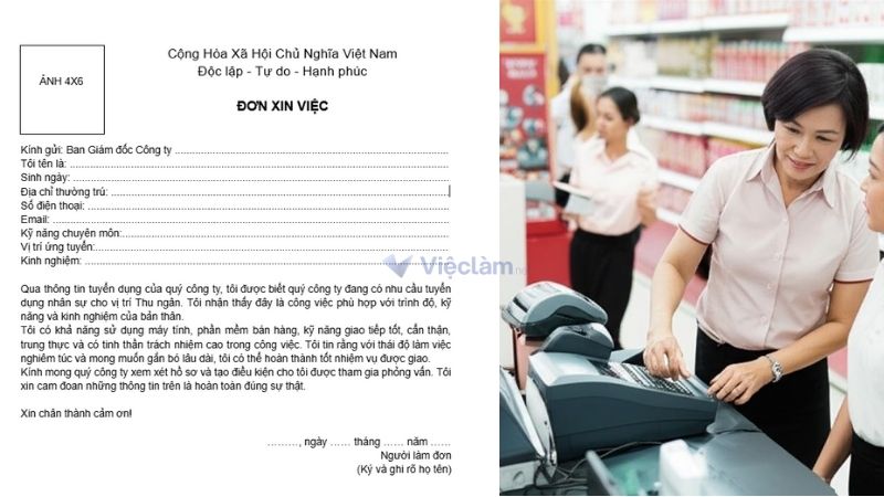 Mẫu đơn xin việc thu ngân 