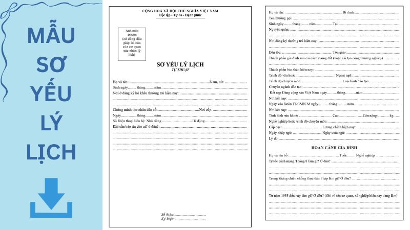 Tải mẫu sơ yếu lý lịch đúng chuẩn tại Vieclam.net