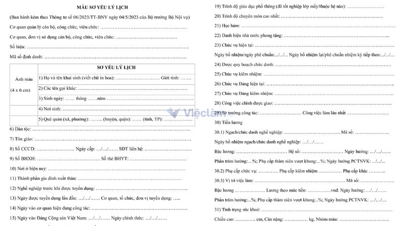 cách in sơ yếu lý lịch A3