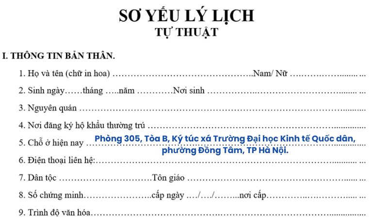 Cách điền chỗ ở hiện nay trong trường hợp cư trú tại Ký túc xá