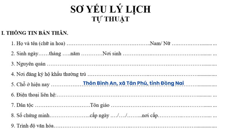 Cách điền chỗ ở hiện nay trong trường hợp địa chỉ tại nông thôn chưa có số nhà