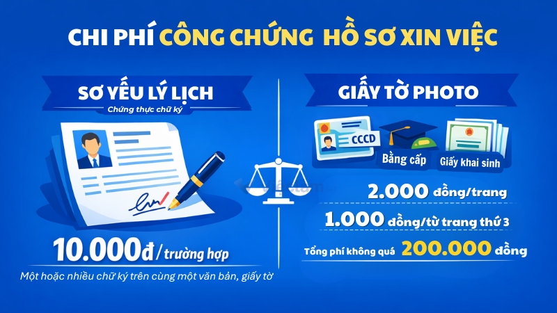 Chi phí công chứng hồ sơ xin việc 
