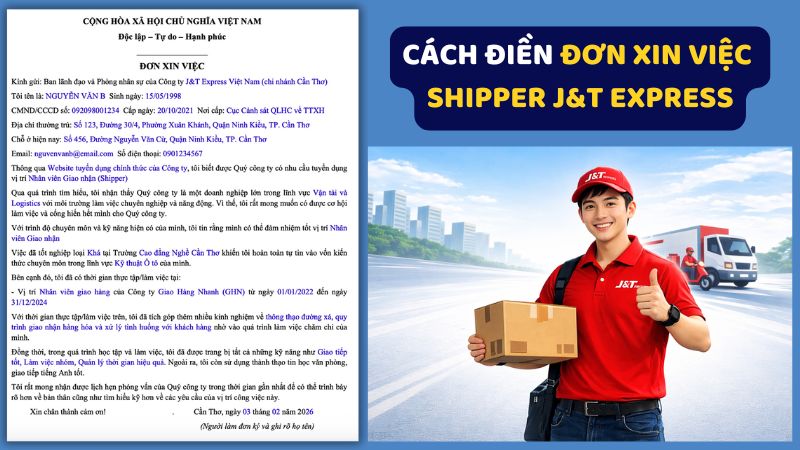 Cách điền đơn xin việc shipper J&T Express