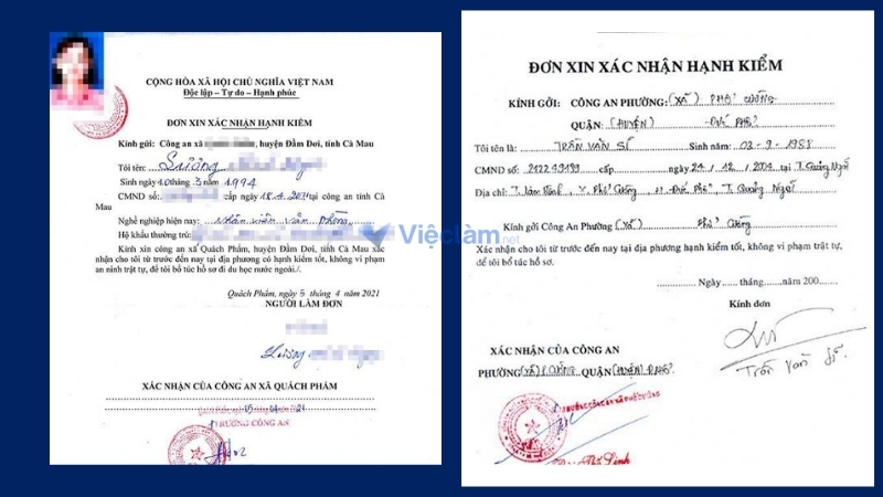 Tham khảo mẫu giấy xác nhận hạnh kiểm