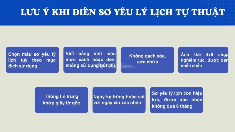 Lưu ý quan trọng khi điền sơ yếu lý lịch tự thuật