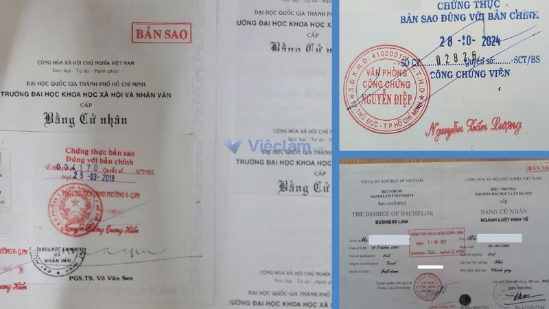 Tham khảo bản sao bằng cấp được công chứng