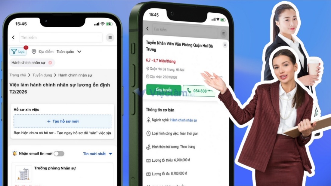 Tìm việc làm hành chính uy tín tại Vieclam.net