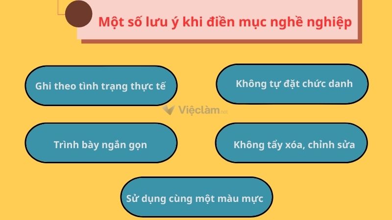 Một số lưu ý khi điền mục nghề nghiệp trong sơ yếu lý lịch