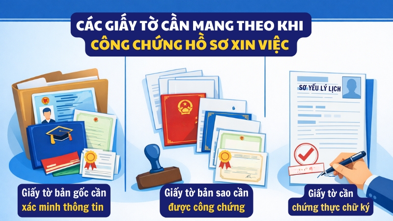 Các giấy tờ cần mang theo khi công chứng hồ sơ xin việc