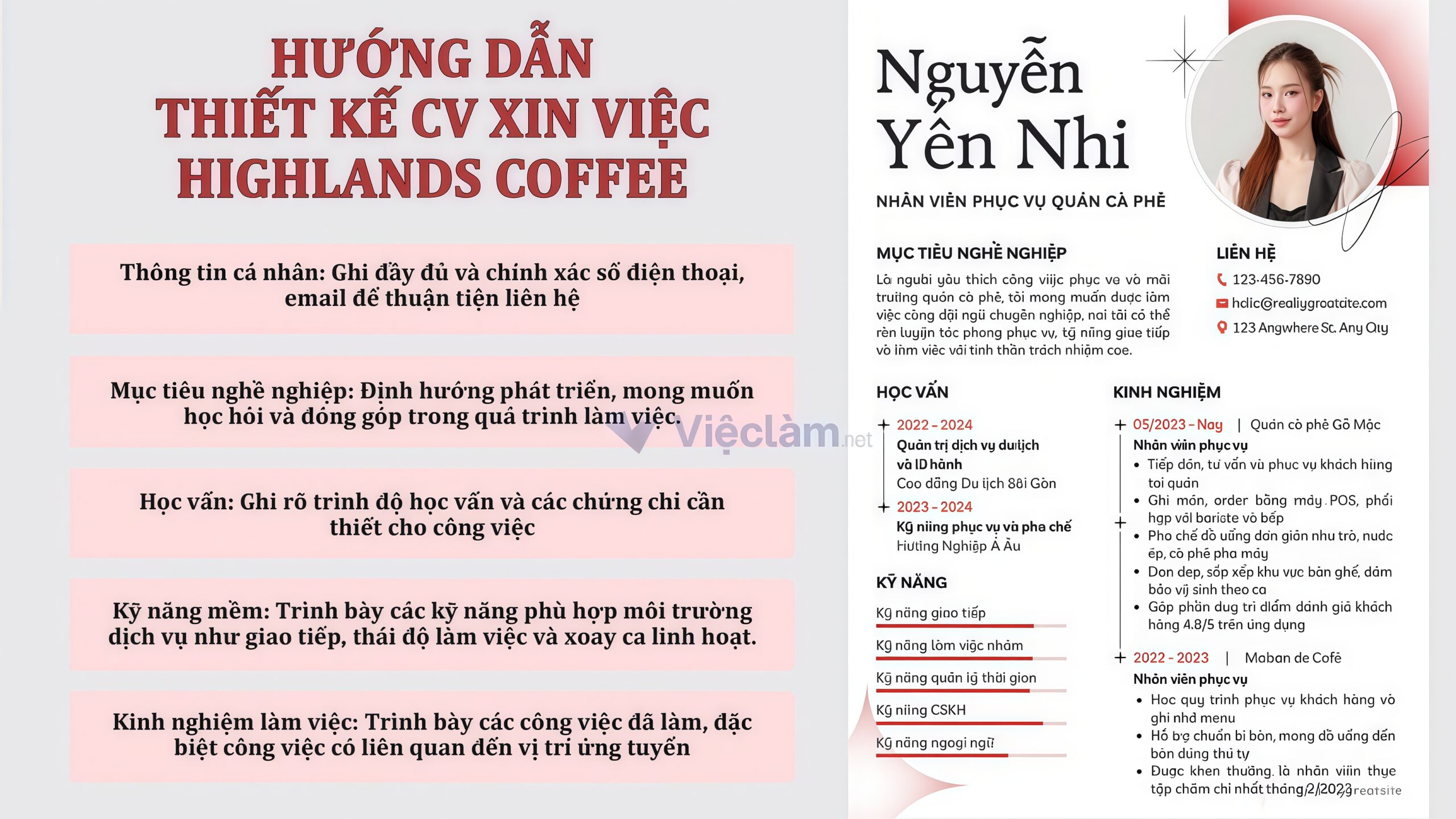 Cách thiết kế CV xin việc tại Highlands Coffee